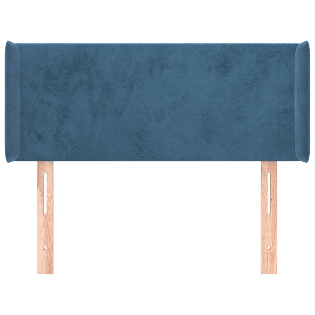vidaXL Tăblie pat cu aripioare albastru închis 93x16x78/88 cm catifea vidaXL Tăblie pat cu aripioare albastru închis 93x16x78/88 cm catifea
