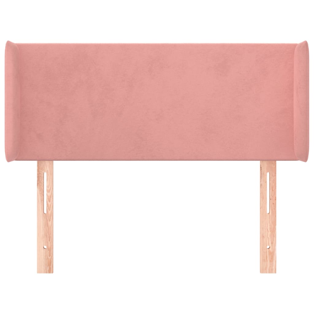 vidaXL Tăblie de pat cu aripioare roz 93x16x78/88 cm catifea vidaXL Tăblie de pat cu aripioare roz 93x16x78/88 cm catifea