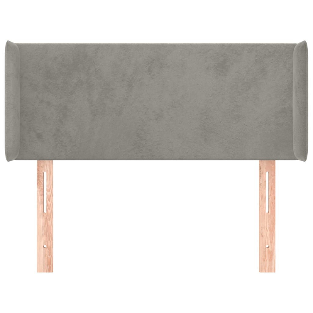 vidaXL Tăblie de pat cu aripioare gri deschis 103x16x78/88 cm catifea