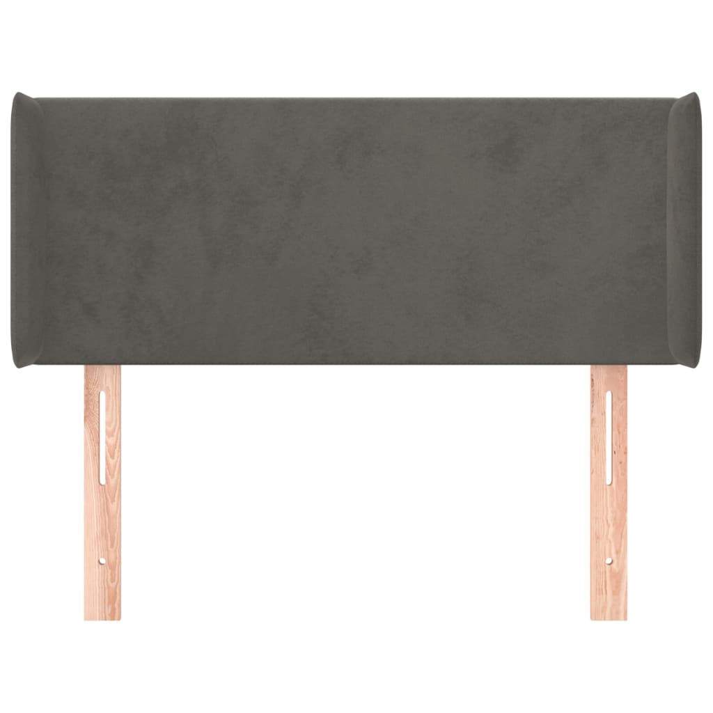 vidaXL Tăblie de pat cu aripioare gri închis 103x16x78/88 cm catifea