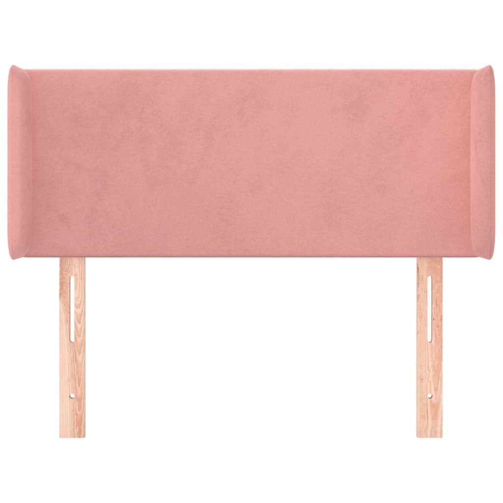 vidaXL Tăblie de pat cu aripioare roz 103x16x78/88 cm catifea