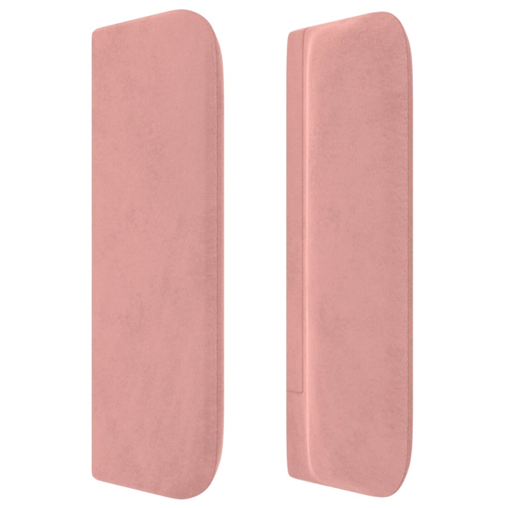 vidaXL Tăblie de pat cu aripioare roz 103x16x78/88 cm catifea