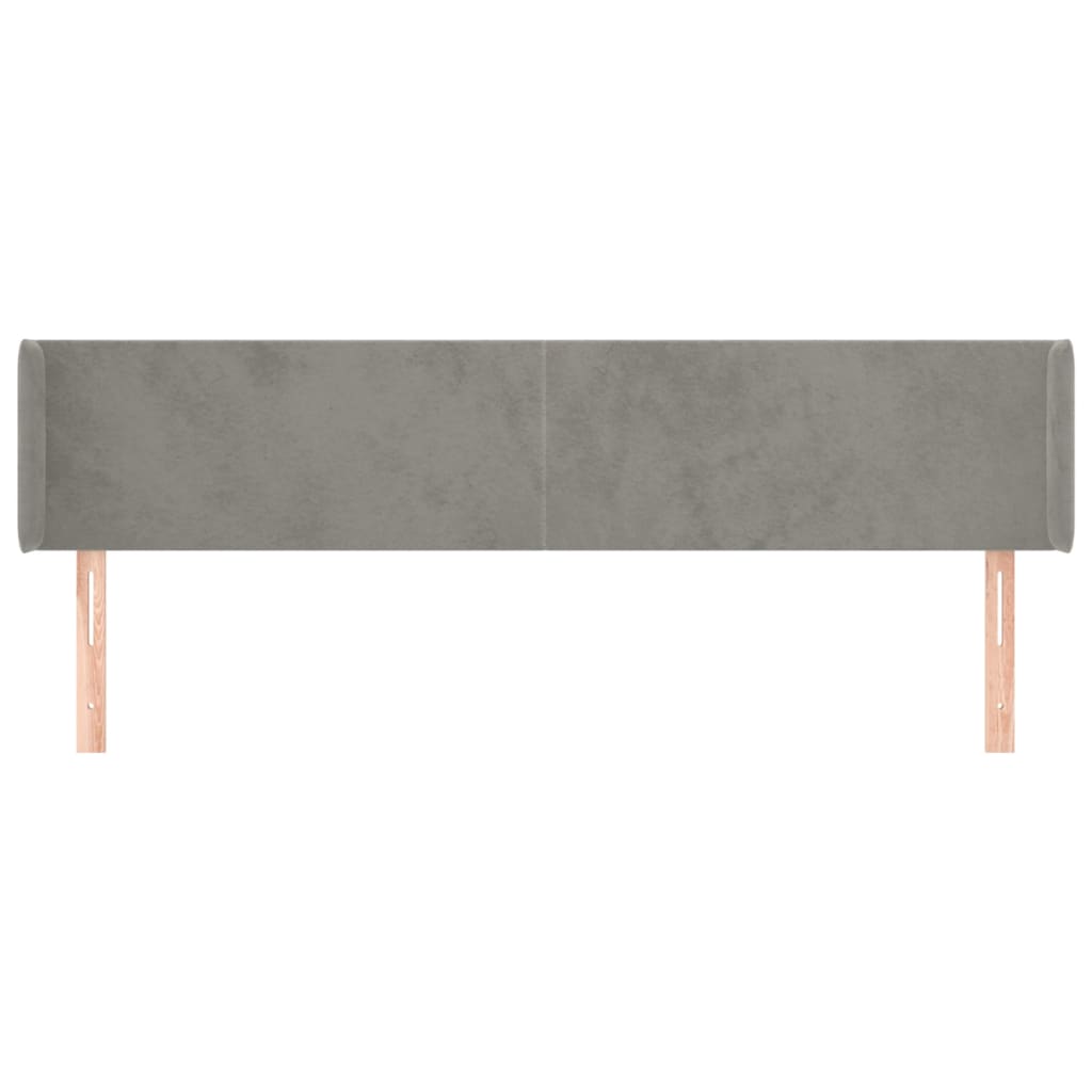 vidaXL Tăblie de pat cu aripioare gri deschis 163x16x78/88 cm catifea vidaXL Tăblie de pat cu aripioare gri deschis 163x16x78/88 cm catifea