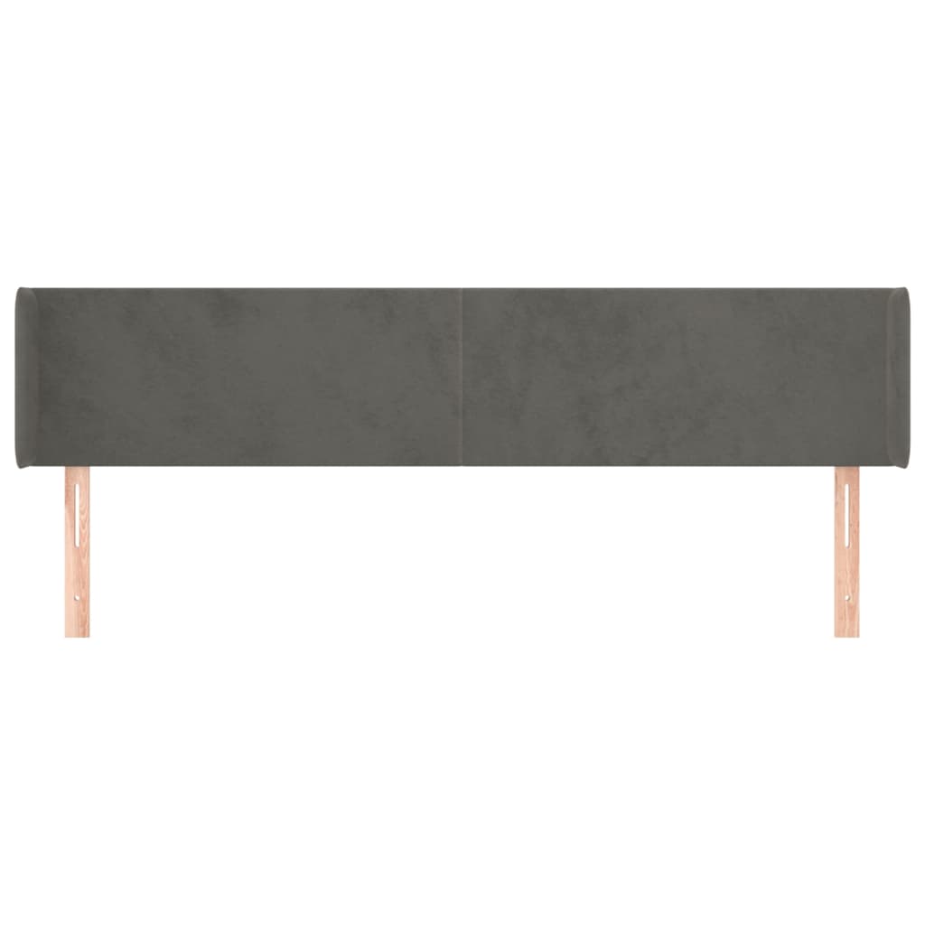 vidaXL Tăblie de pat cu aripioare gri închis 163x16x78/88 cm catifea vidaXL Tăblie de pat cu aripioare gri închis 163x16x78/88 cm catifea