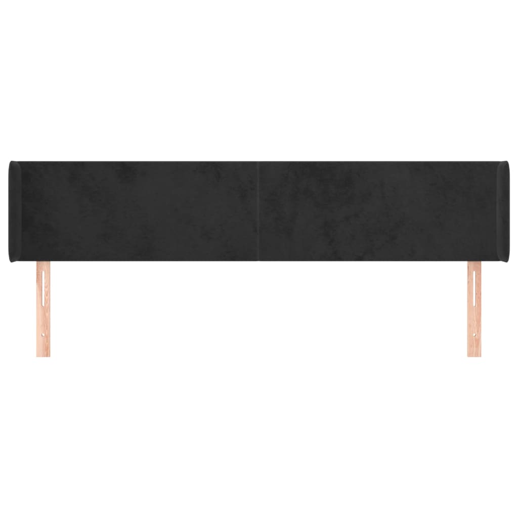 vidaXL Tăblie de pat cu aripioare negru 163x16x78/88 cm catifea