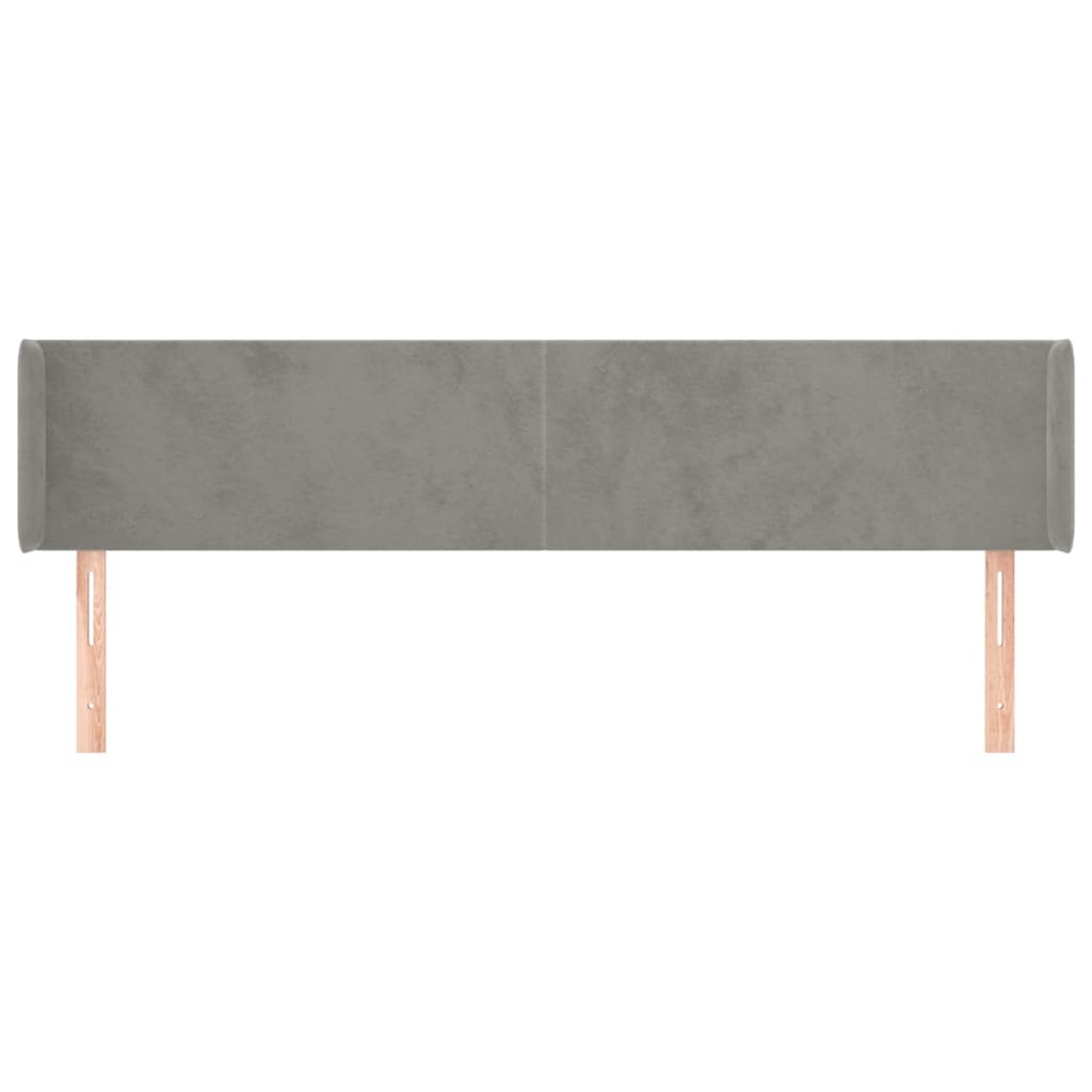 vidaXL Tăblie de pat cu aripioare gri deschis 183x16x78/88 cm catifea