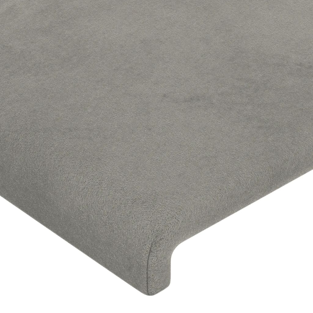 vidaXL Tăblie de pat cu aripioare gri deschis 183x16x78/88 cm catifea