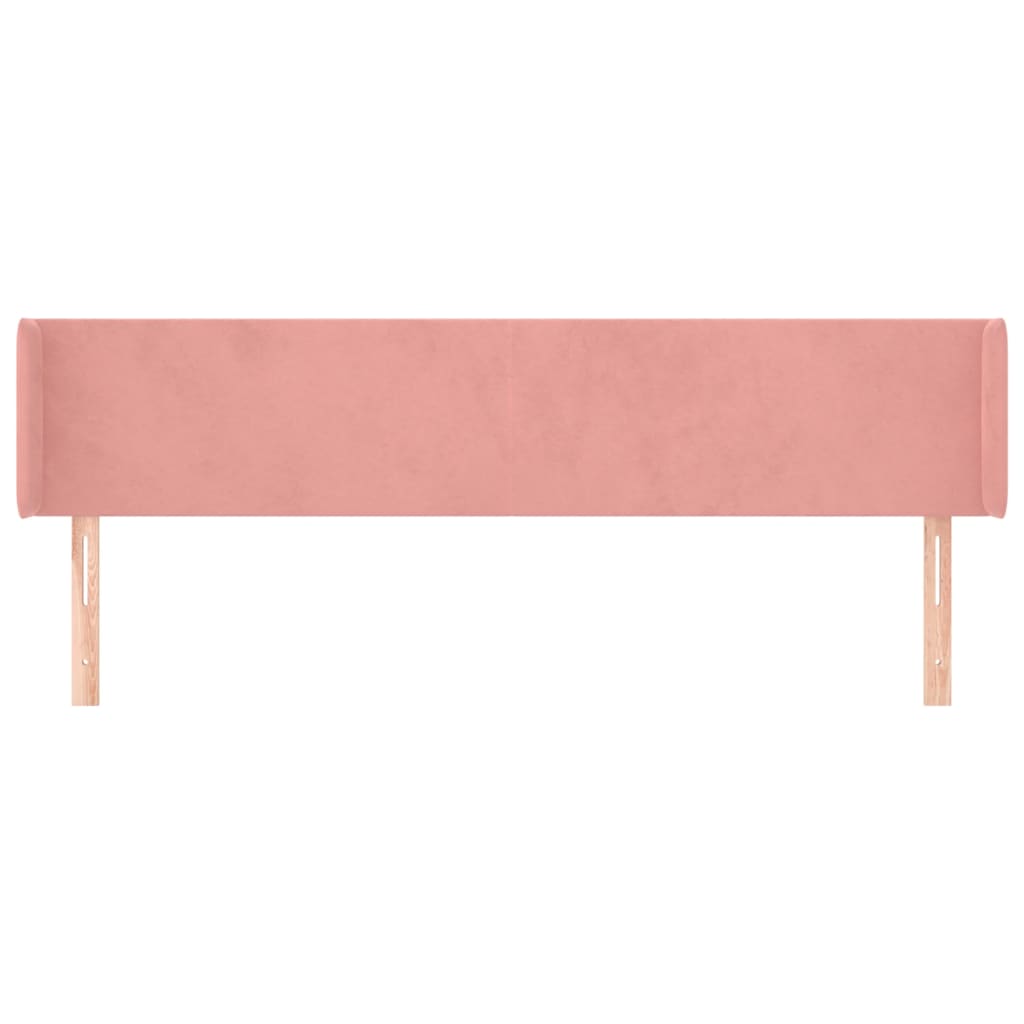vidaXL Tăblie de pat cu aripioare roz 183x16x78/88 cm catifea