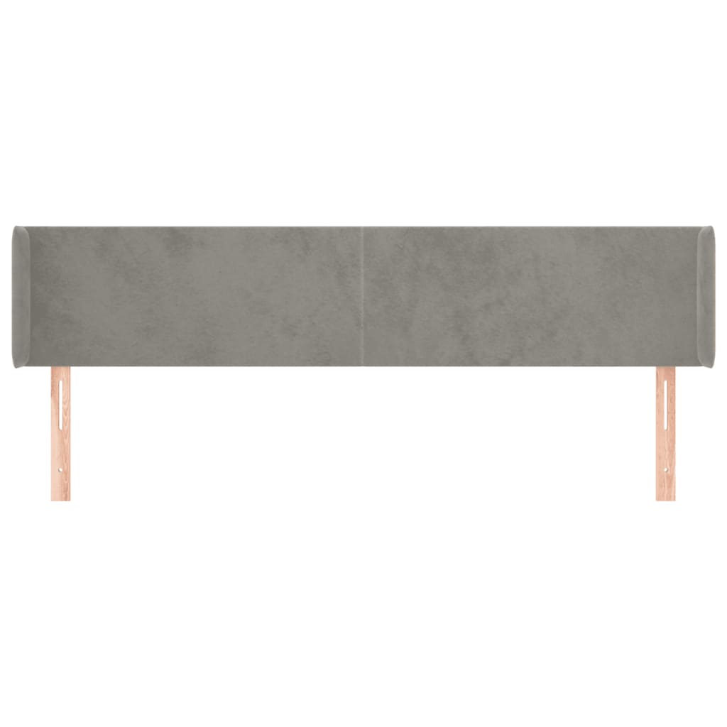vidaXL Tăblie de pat cu aripioare gri deschis 203x16x78/88 cm catifea