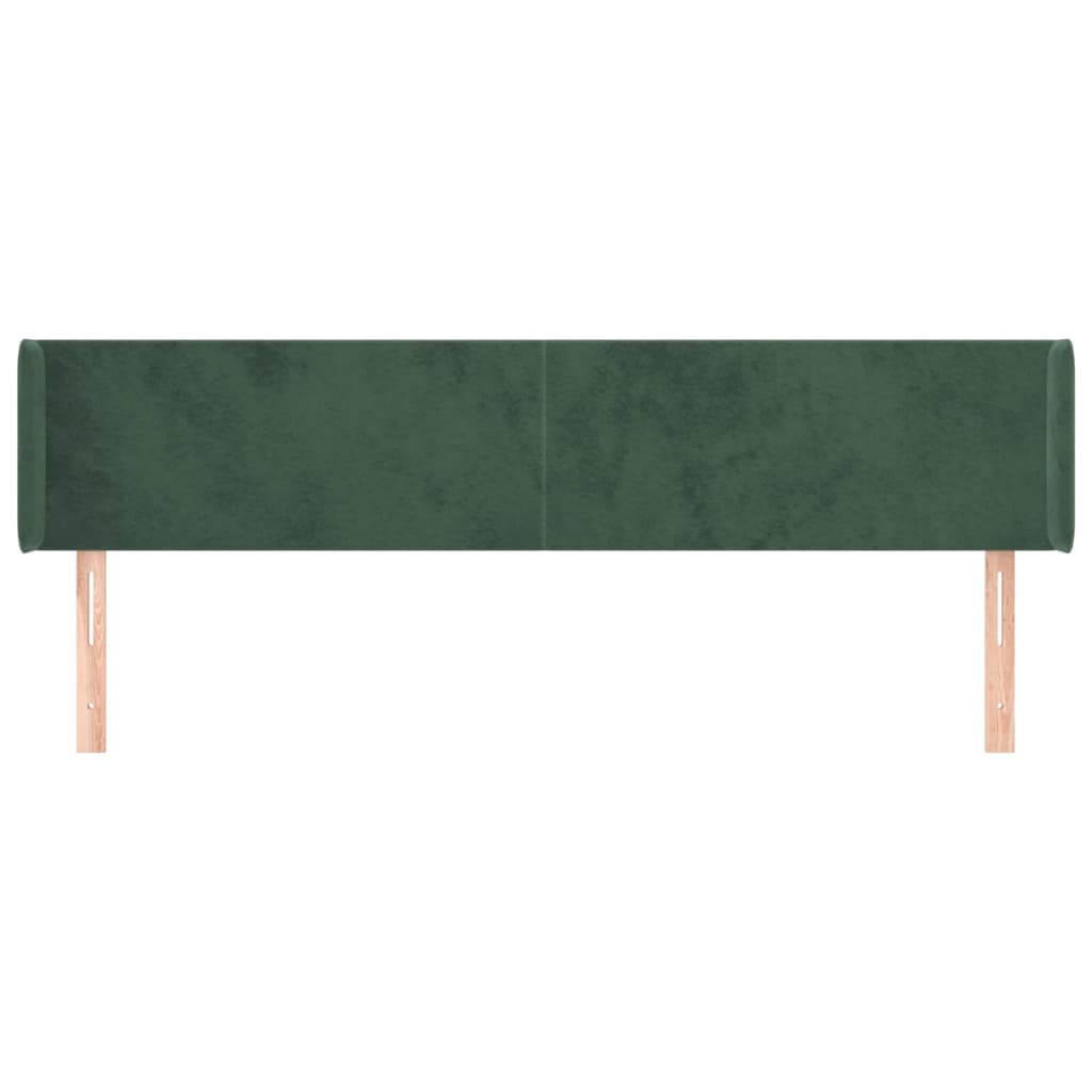 vidaXL Tăblie de pat cu aripioare verde închis 203x16x78/88 cm catifea