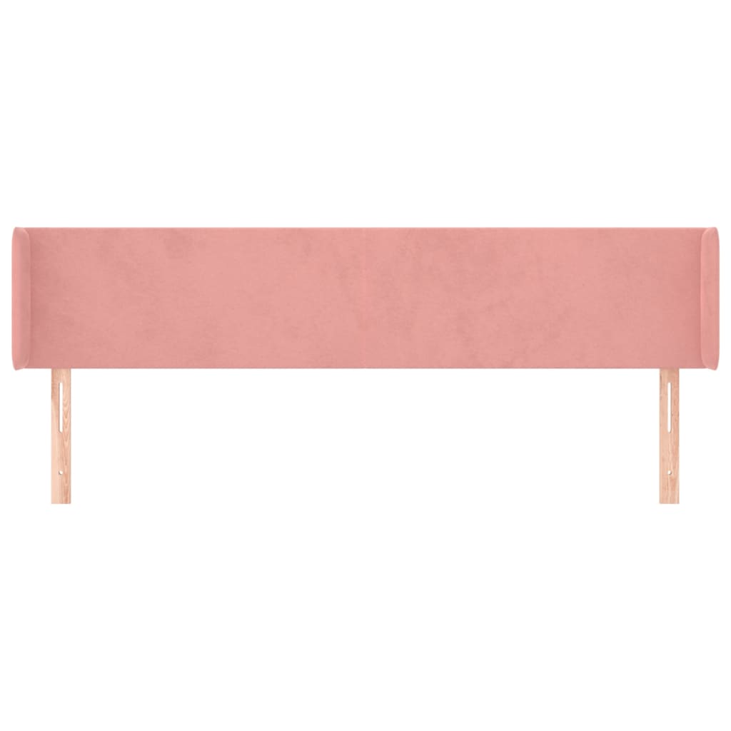 vidaXL Tăblie de pat cu aripioare roz 203x16x78/88 cm catifea
