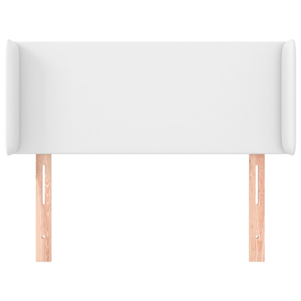 vidaXL Tăblie de pat cu aripioare alb 93x16x78/88 cm piele ecologică