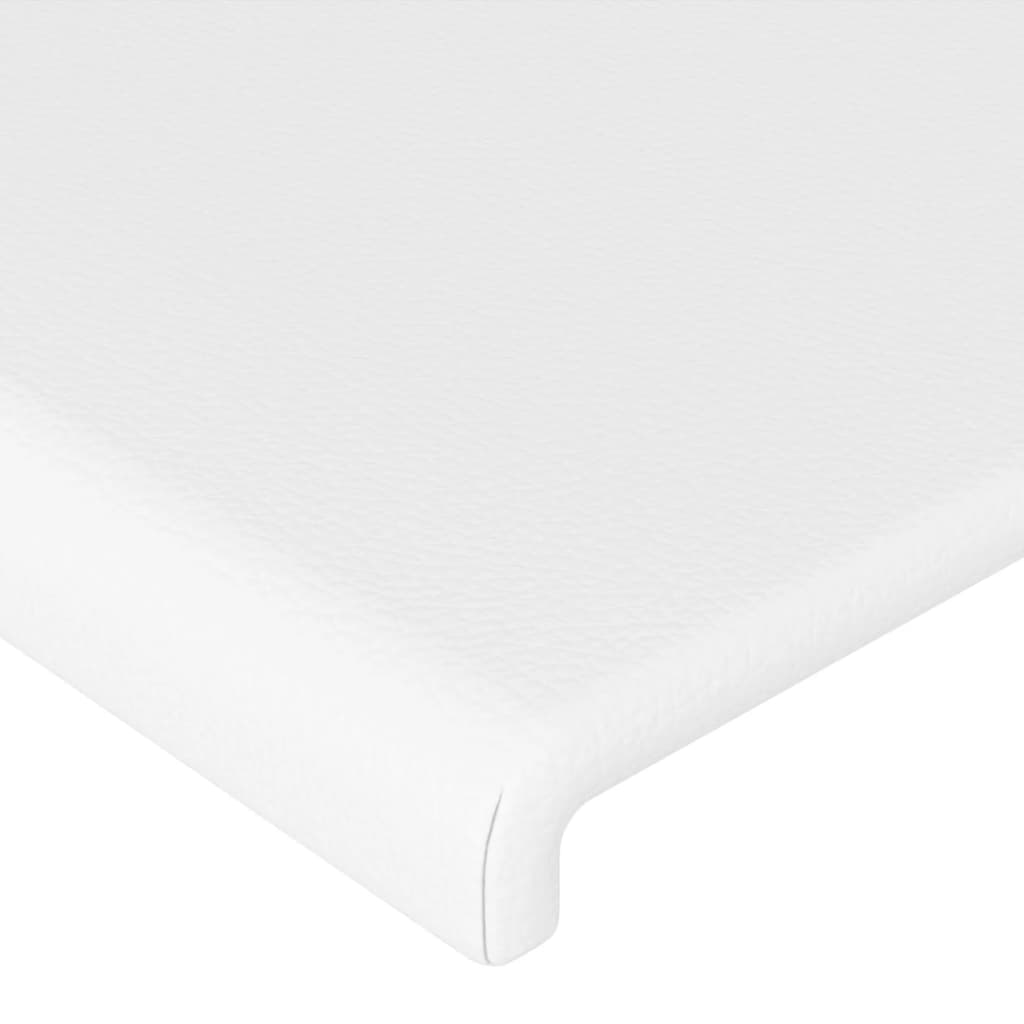 vidaXL Tăblie de pat cu aripioare alb 93x16x78/88 cm piele ecologică