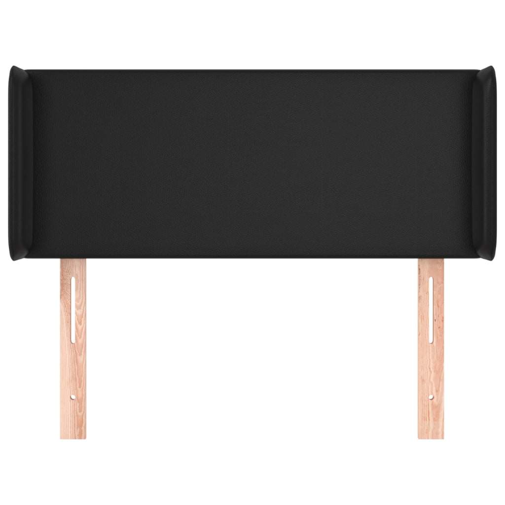 vidaXL Tăblie de pat cu aripioare negru 103x16x78/88cm piele ecologică