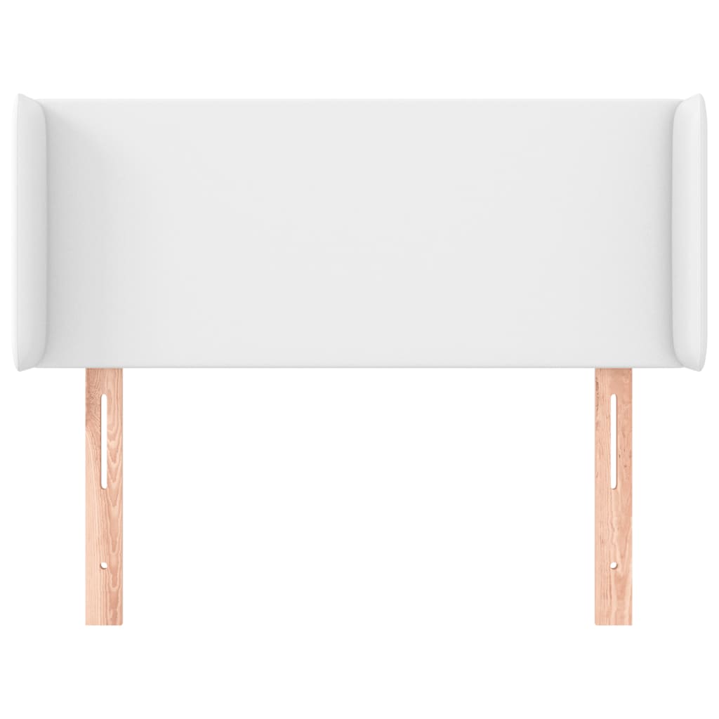 vidaXL Tăblie de pat cu aripioare alb 103x16x78/88 cm piele ecologică