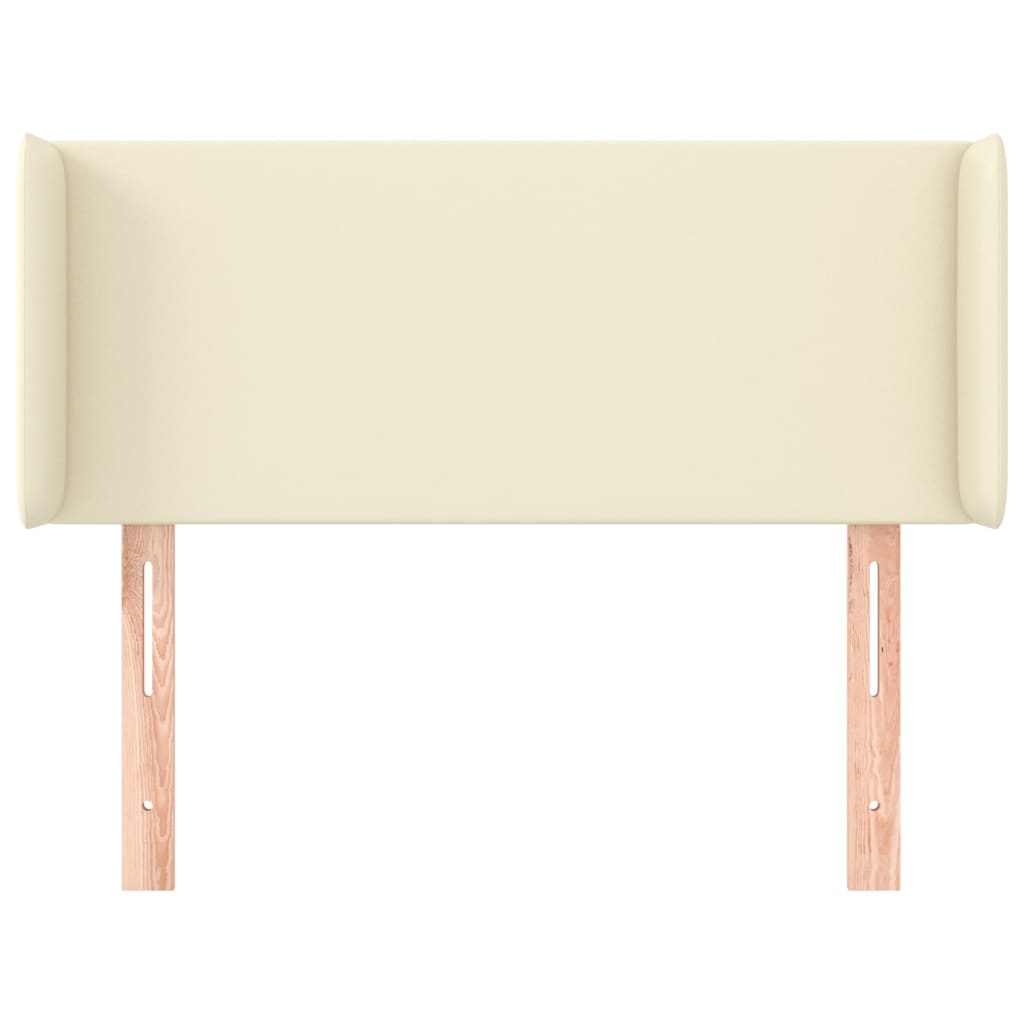 vidaXL Tăblie de pat cu aripioare crem 103x16x78/88 cm piele ecologică