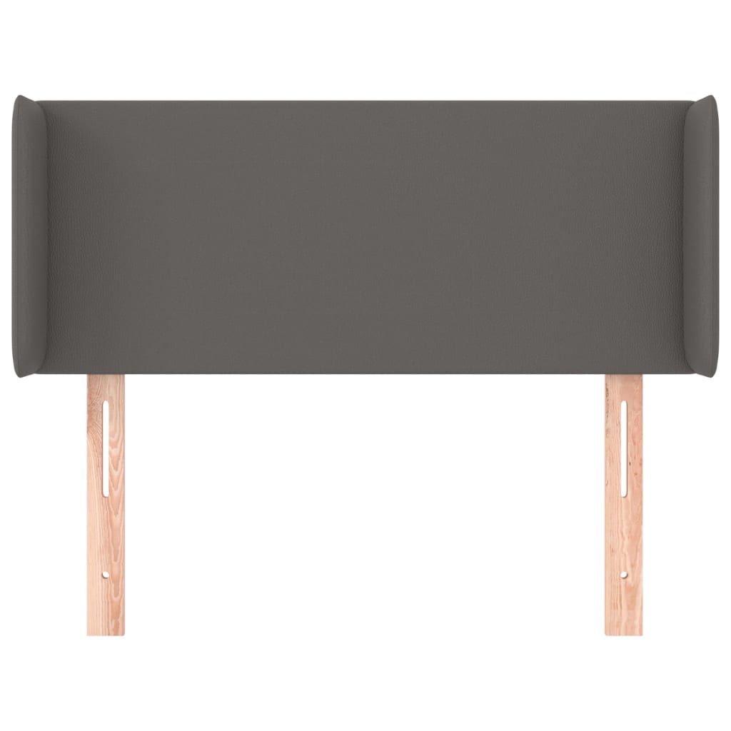 vidaXL Tăblie de pat cu aripioare gri 103x16x78/88 cm piele ecologică