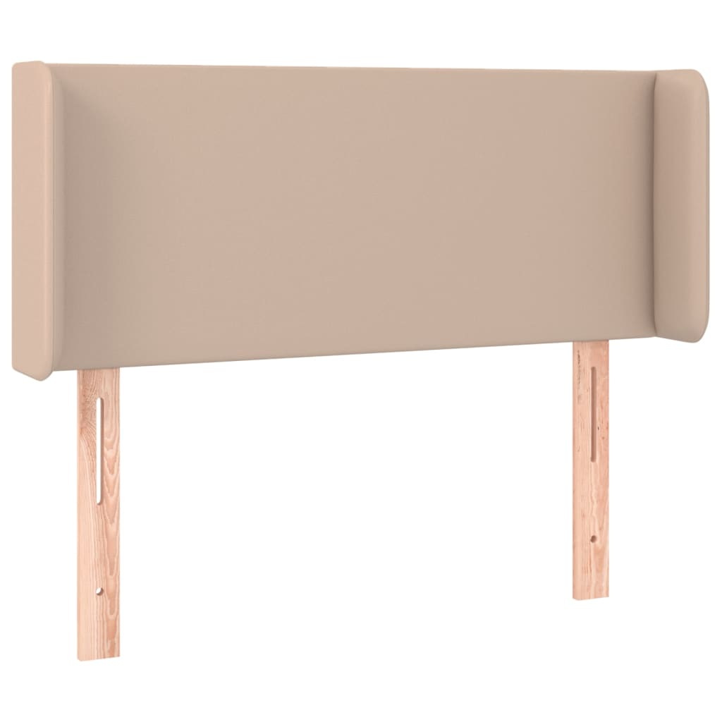 vidaXL Tăblie pat cu aripioare cappuccino 103x16x78/88cm piele eco