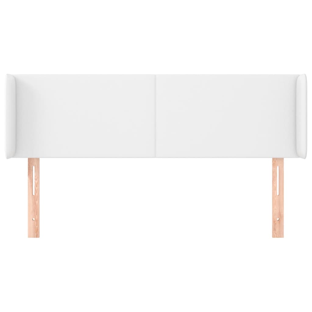 vidaXL Tăblie de pat cu aripioare alb 147x16x78/88 cm piele ecologică vidaXL Tăblie de pat cu aripioare alb 147x16x78/88 cm piele ecologică