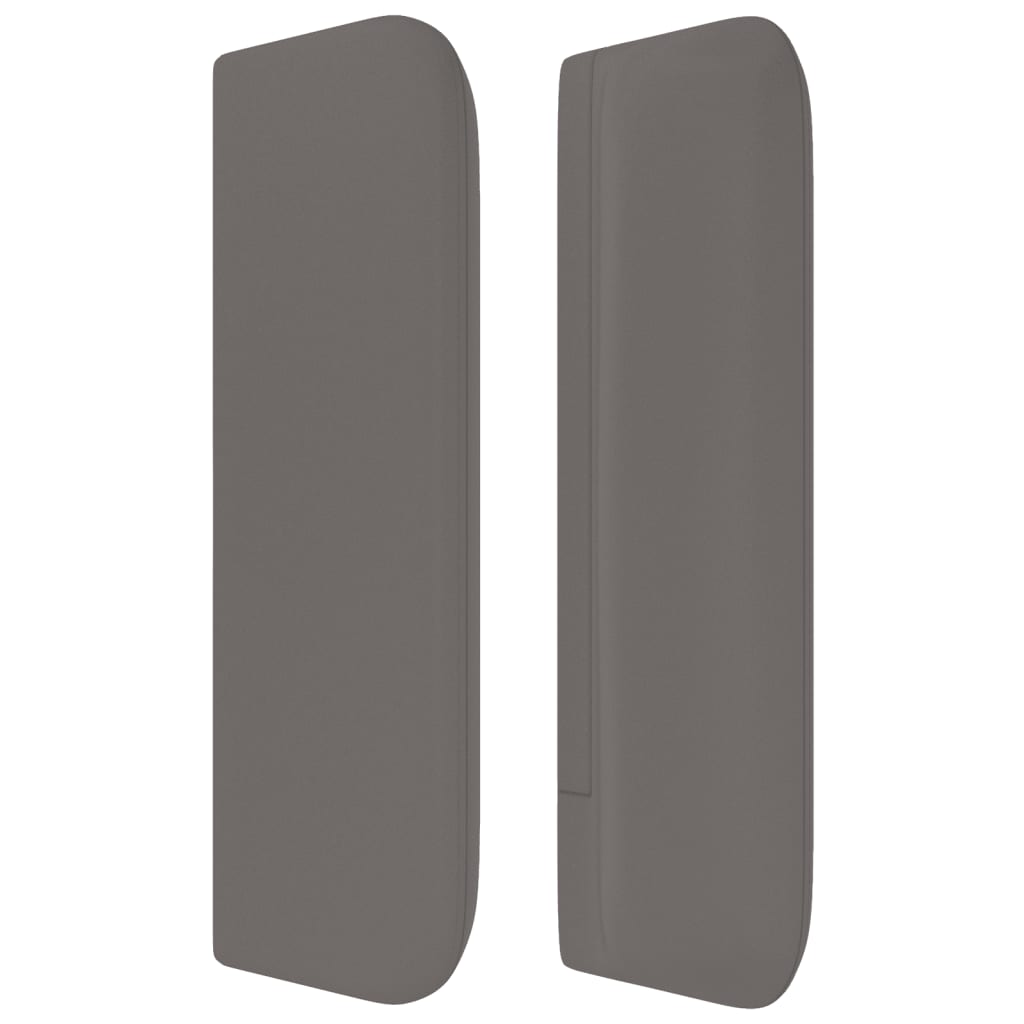 vidaXL Tăblie de pat cu aripioare gri 147x16x78/88 cm piele ecologică