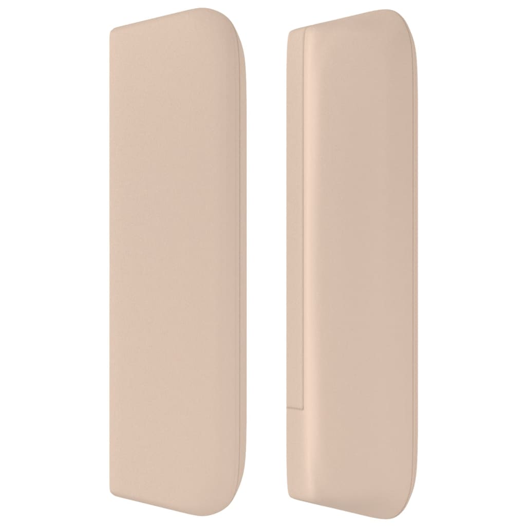 vidaXL Tăblie pat cu aripioare cappuccino 147x16x78/88cm piele eco vidaXL Tăblie pat cu aripioare cappuccino 147x16x78/88cm piele eco