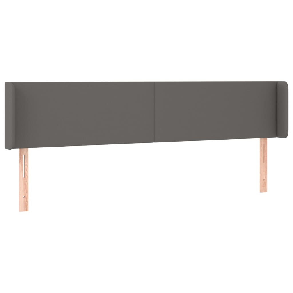 vidaXL Tăblie de pat cu aripioare gri 163x16x78/88 cm piele ecologică