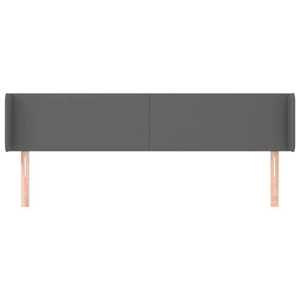 vidaXL Tăblie de pat cu aripioare gri 163x16x78/88 cm piele ecologică