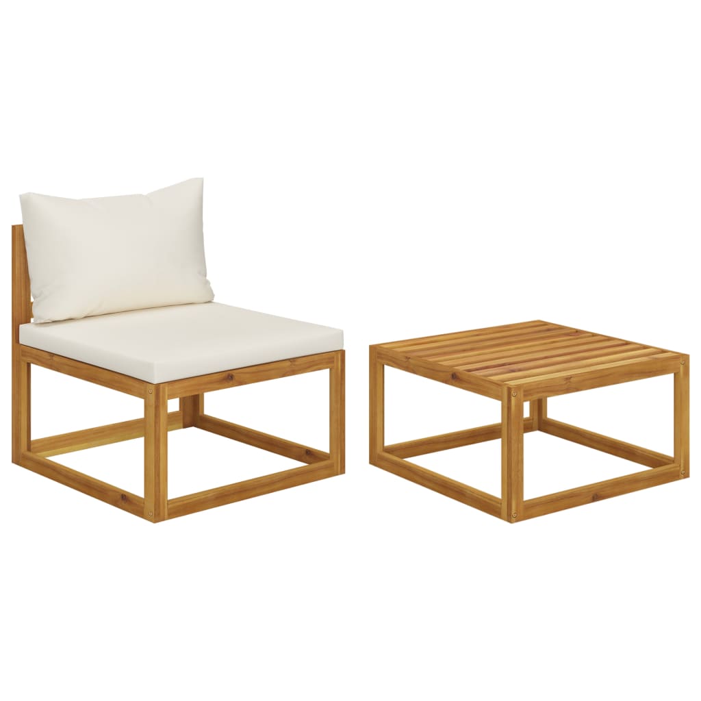 vidaXL Set canapea de grădină cu perne, 2 piese, lemn masiv de acacia vidaXL Set canapea de grădină cu perne, 2 piese, lemn masiv de acacia