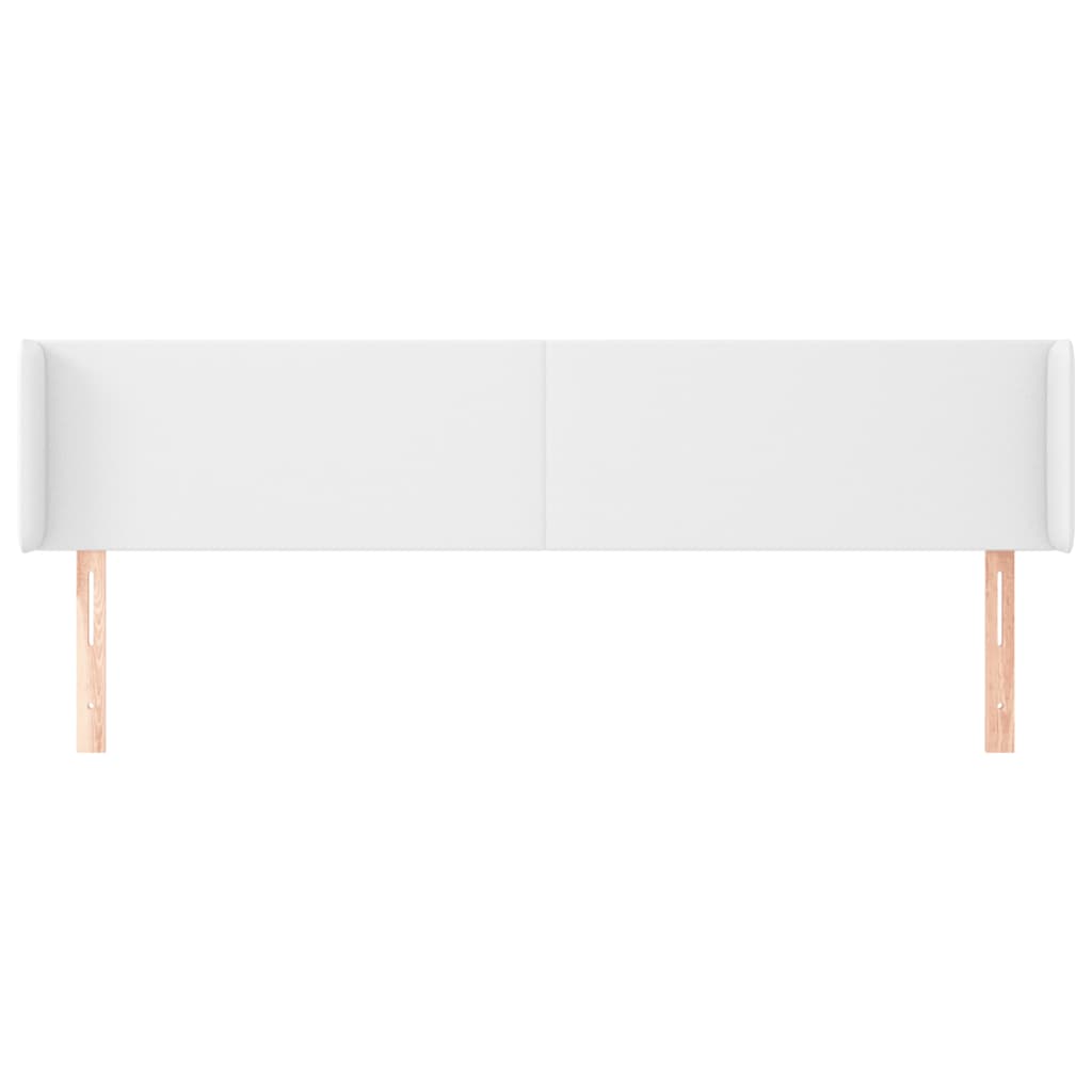 vidaXL Tăblie de pat cu aripioare alb 183x16x78/88 cm piele ecologică
