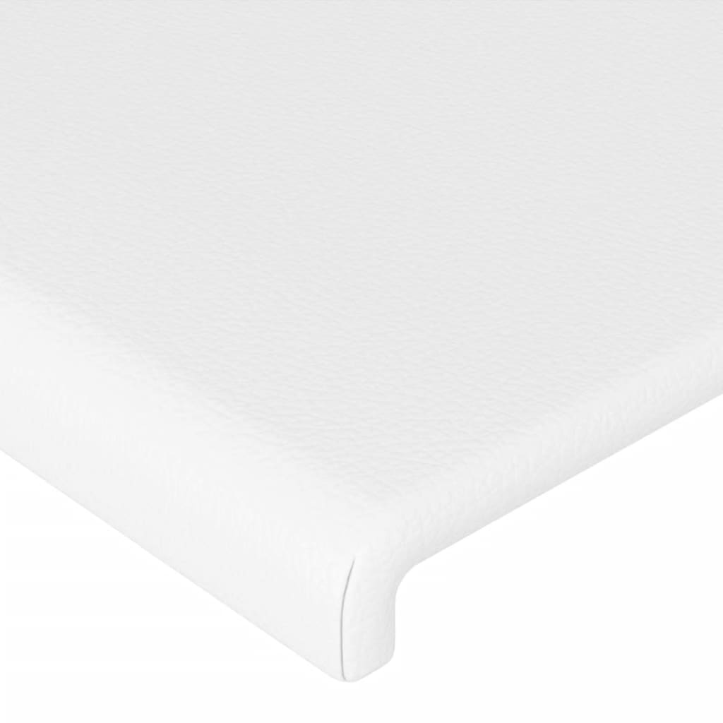 vidaXL Tăblie de pat cu aripioare alb 183x16x78/88 cm piele ecologică