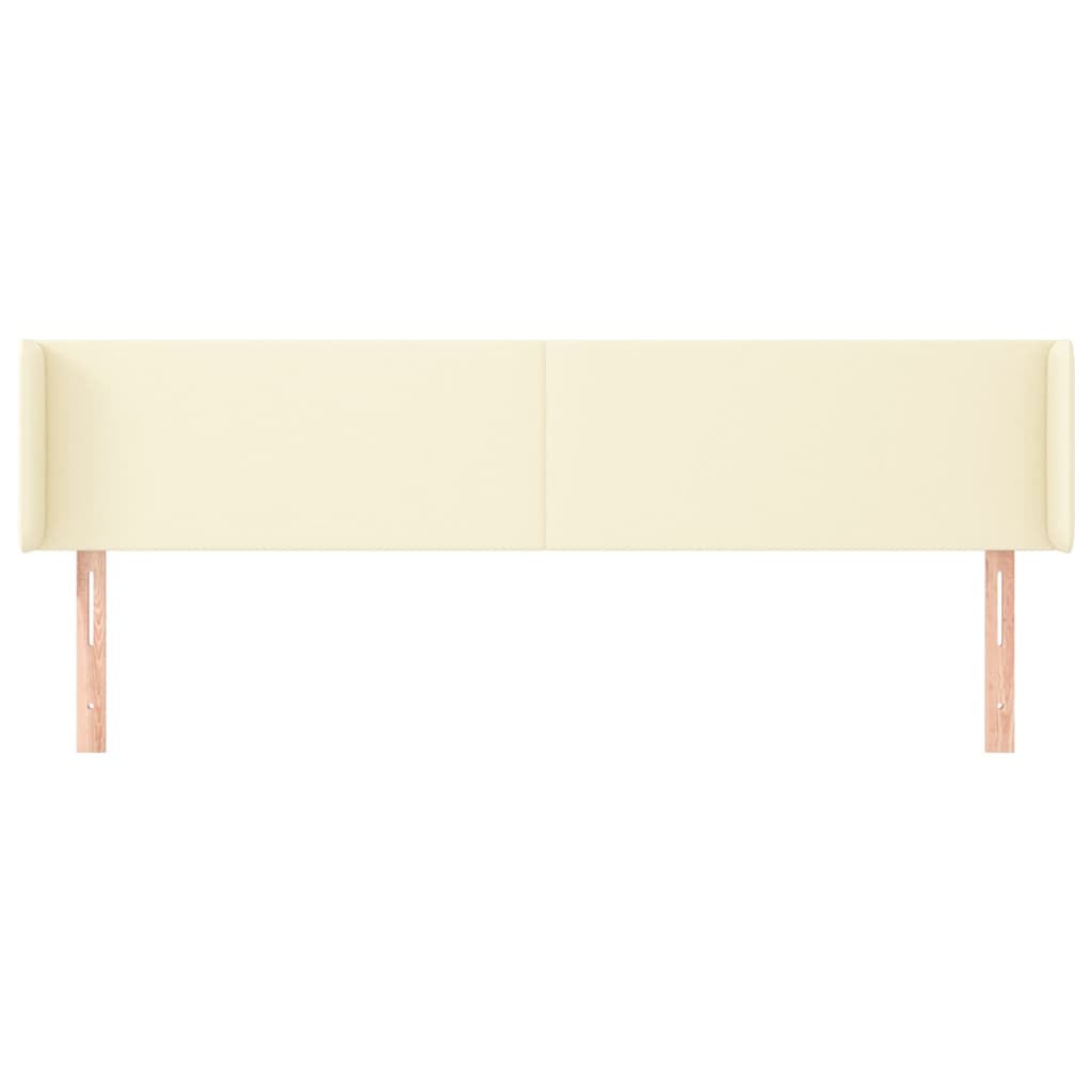 vidaXL Tăblie de pat cu aripioare crem 183x16x78/88 cm piele ecologică vidaXL Tăblie de pat cu aripioare crem 183x16x78/88 cm piele ecologică