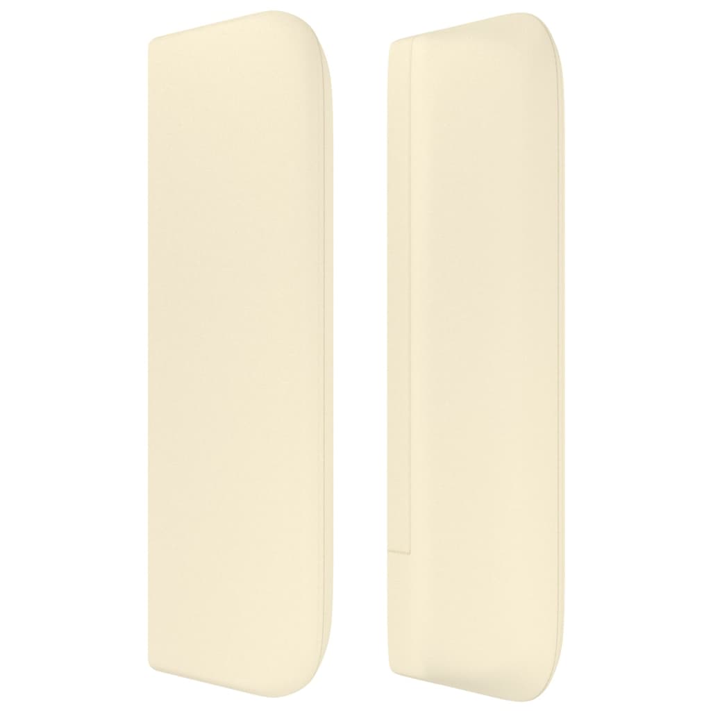 vidaXL Tăblie de pat cu aripioare crem 183x16x78/88 cm piele ecologică vidaXL Tăblie de pat cu aripioare crem 183x16x78/88 cm piele ecologică