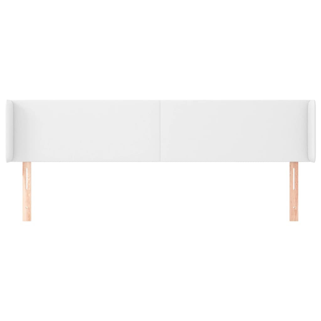 vidaXL Tăblie de pat cu aripioare alb 203x16x78/88 cm piele ecologică