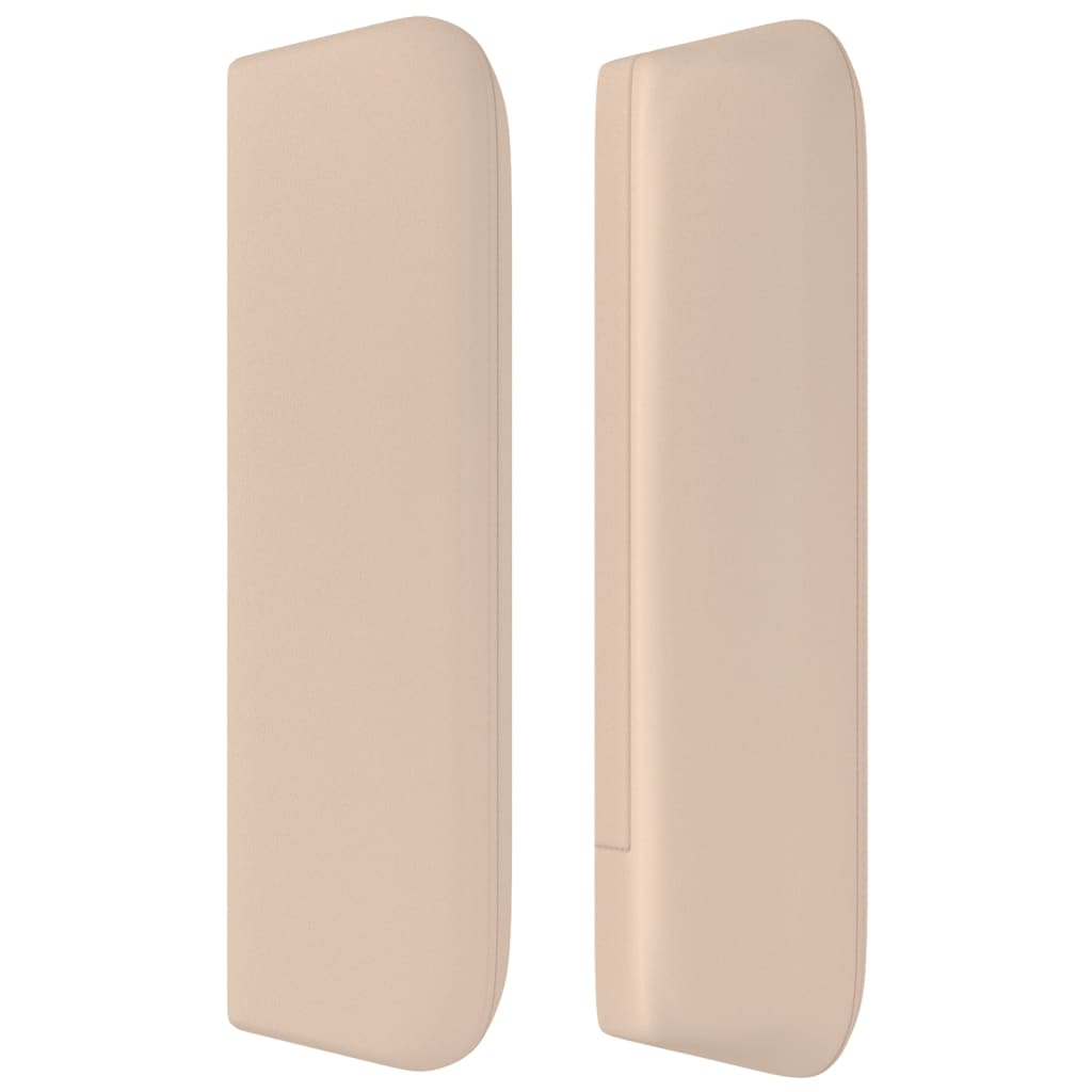 vidaXL Tăblie pat cu aripioare cappuccino 203x16x78/88 cm piele eco vidaXL Tăblie pat cu aripioare cappuccino 203x16x78/88 cm piele eco