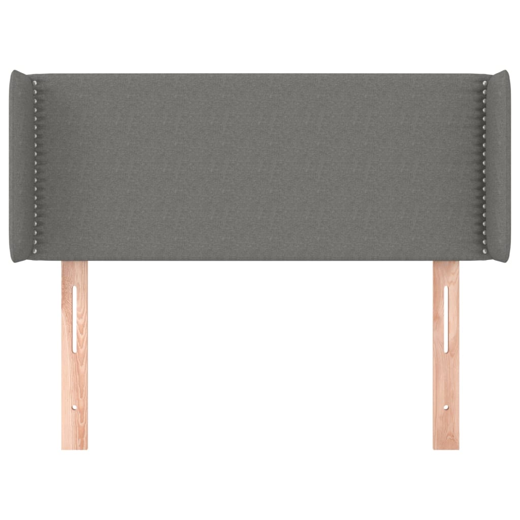 vidaXL Tăblie de pat cu aripioare gri închis 83x16x78/88 cm textil vidaXL Tăblie de pat cu aripioare gri închis 83x16x78/88 cm textil