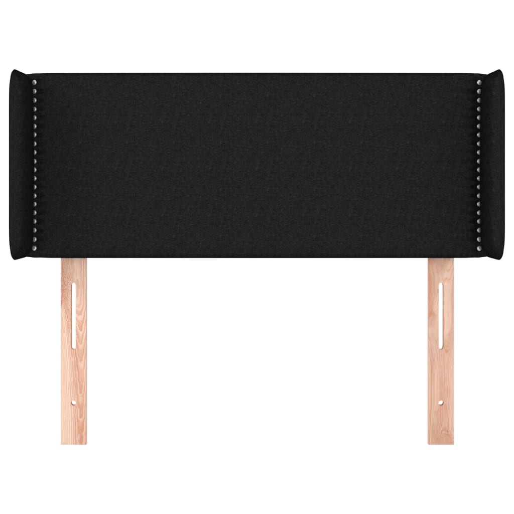 vidaXL Tăblie de pat cu aripioare negru 83x16x78/88 cm textil