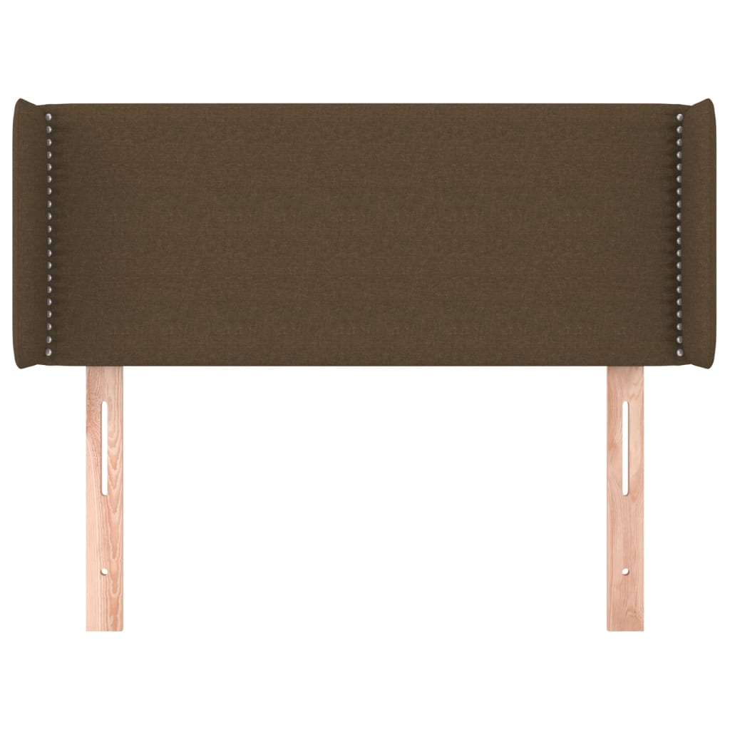 vidaXL Tăblie de pat cu aripioare maro închis 83x16x78/88 cm textil