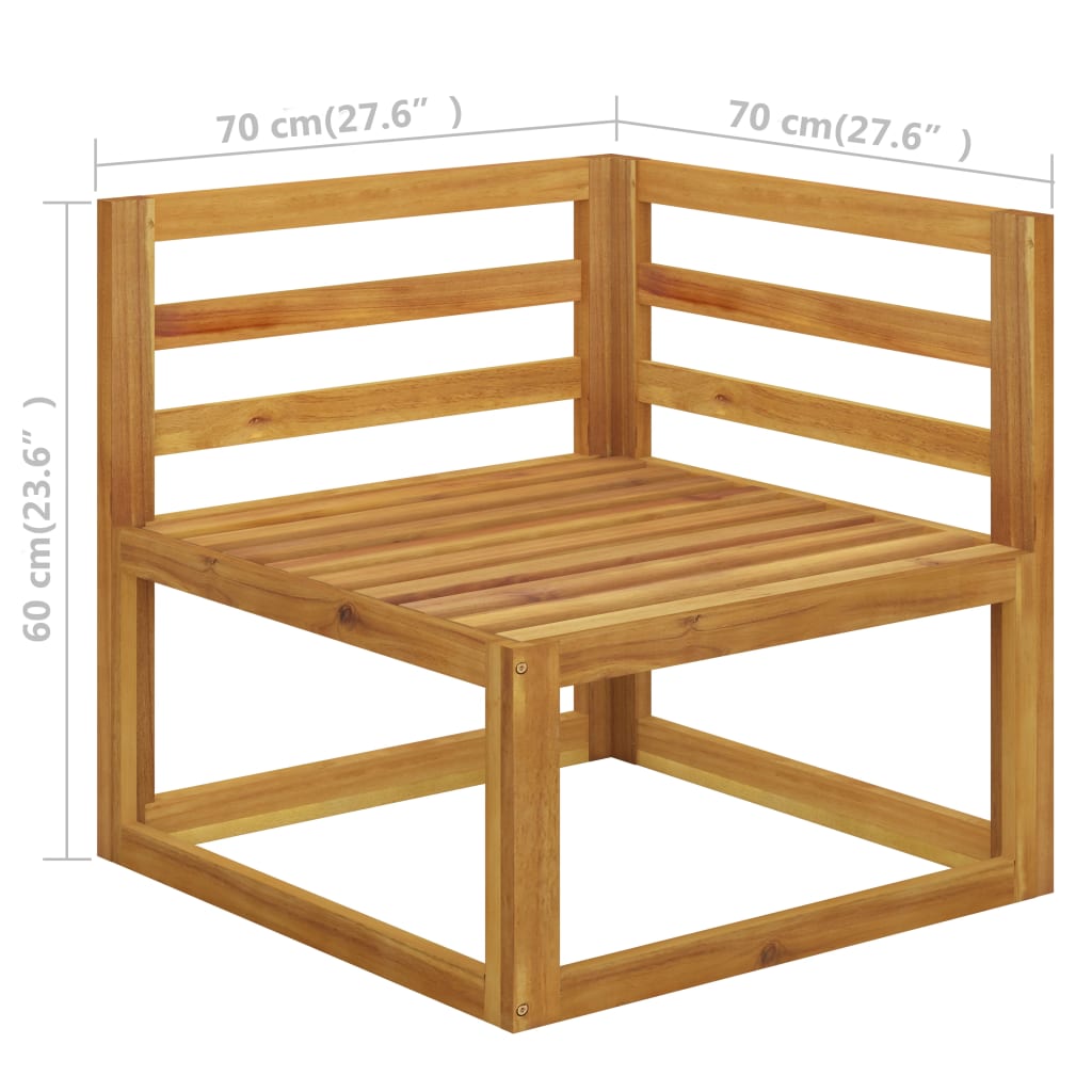 vidaXL Canapea colțar modular cu perne, alb crem, lemn masiv de acacia vidaXL Canapea colțar modular cu perne, alb crem, lemn masiv de acacia