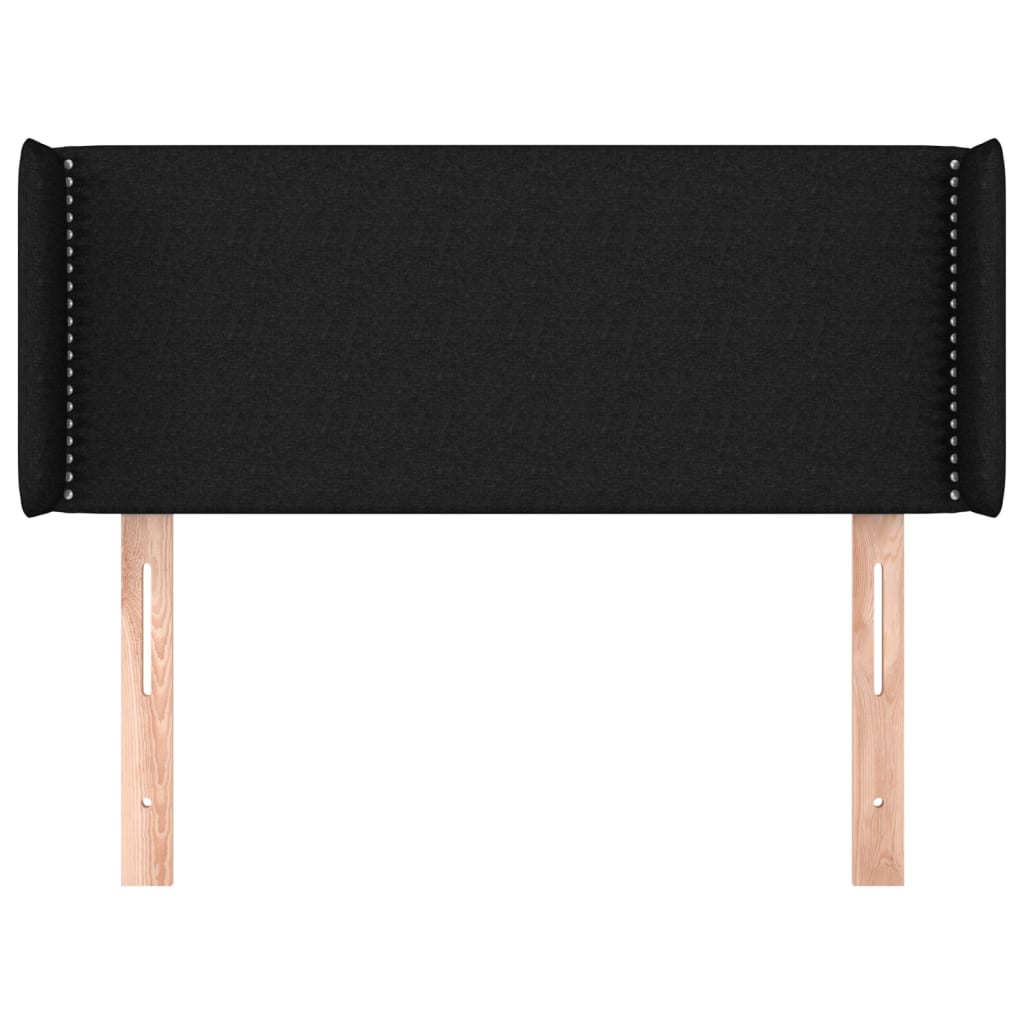 vidaXL Tăblie de pat cu aripioare negru 93x16x78/88 cm textil
