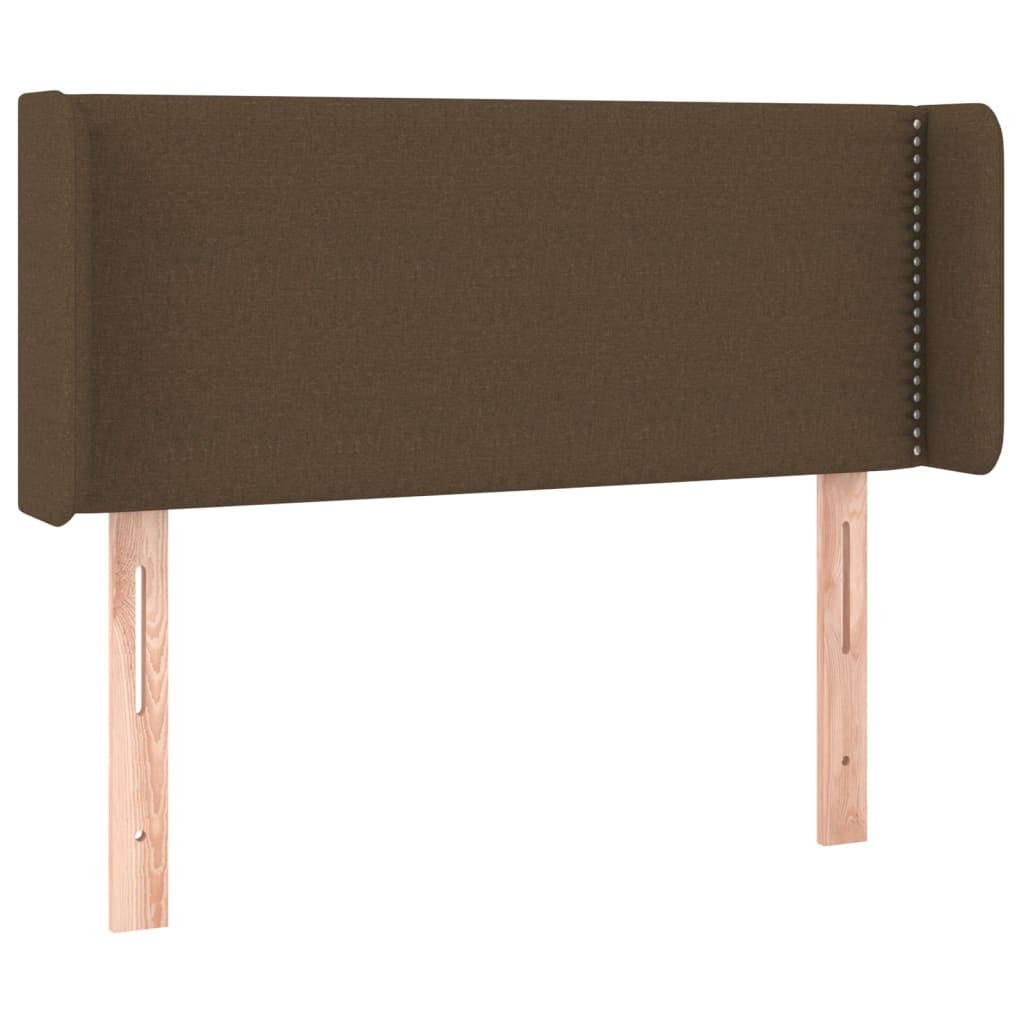 vidaXL Tăblie de pat cu aripioare maro închis 93x16x78/88 cm textil