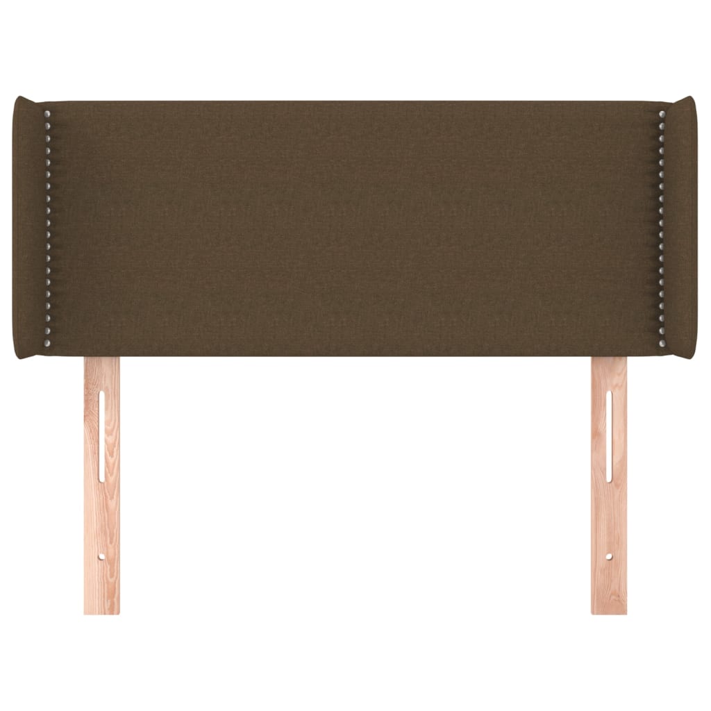 vidaXL Tăblie de pat cu aripioare maro închis 93x16x78/88 cm textil