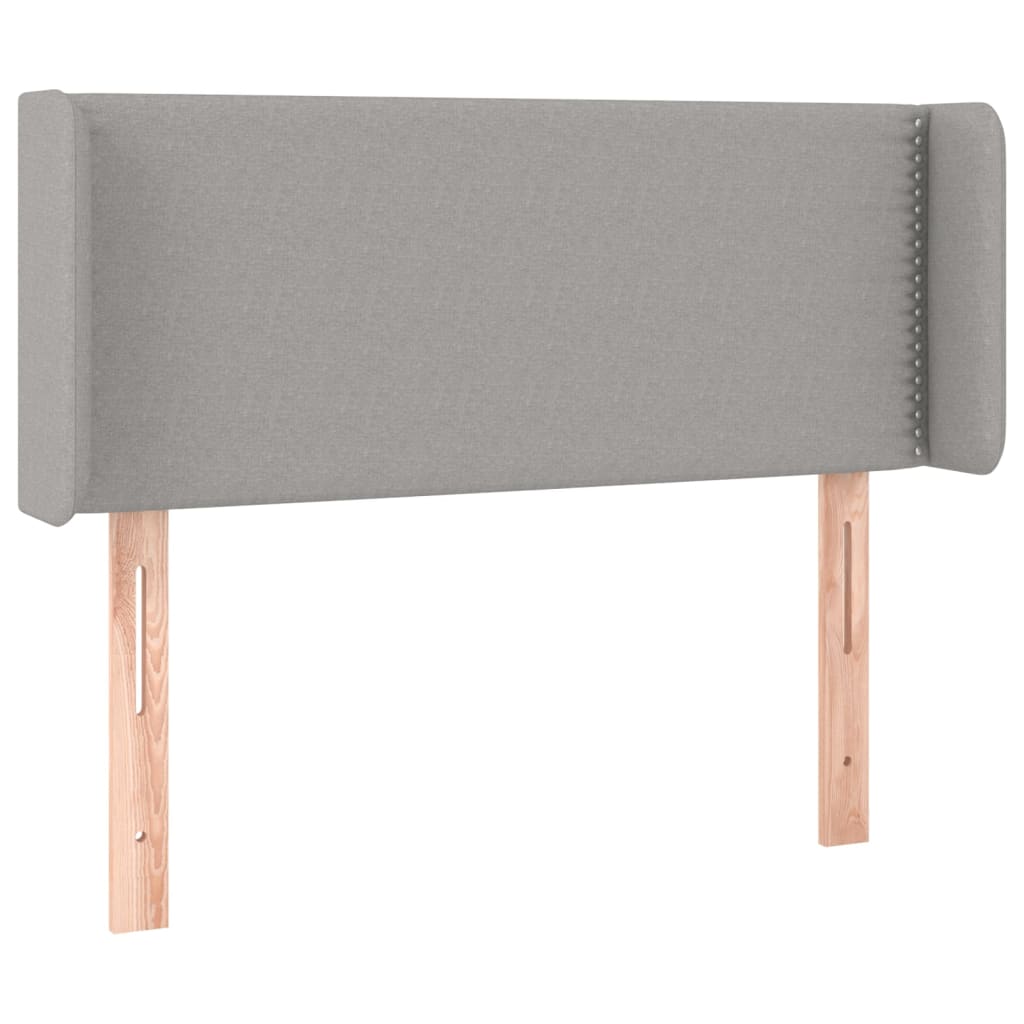 vidaXL Tăblie de pat cu aripioare gri deschis 103x16x78/88 cm textil