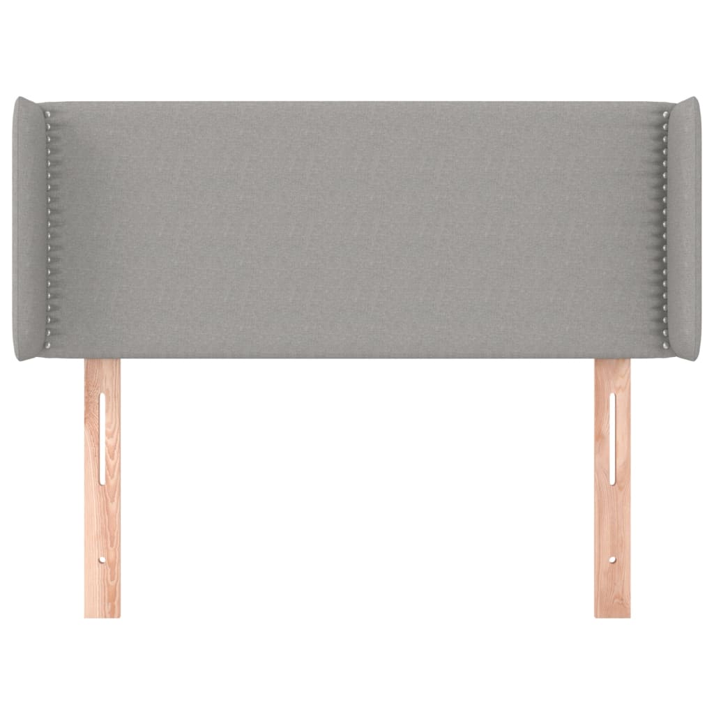 vidaXL Tăblie de pat cu aripioare gri deschis 103x16x78/88 cm textil