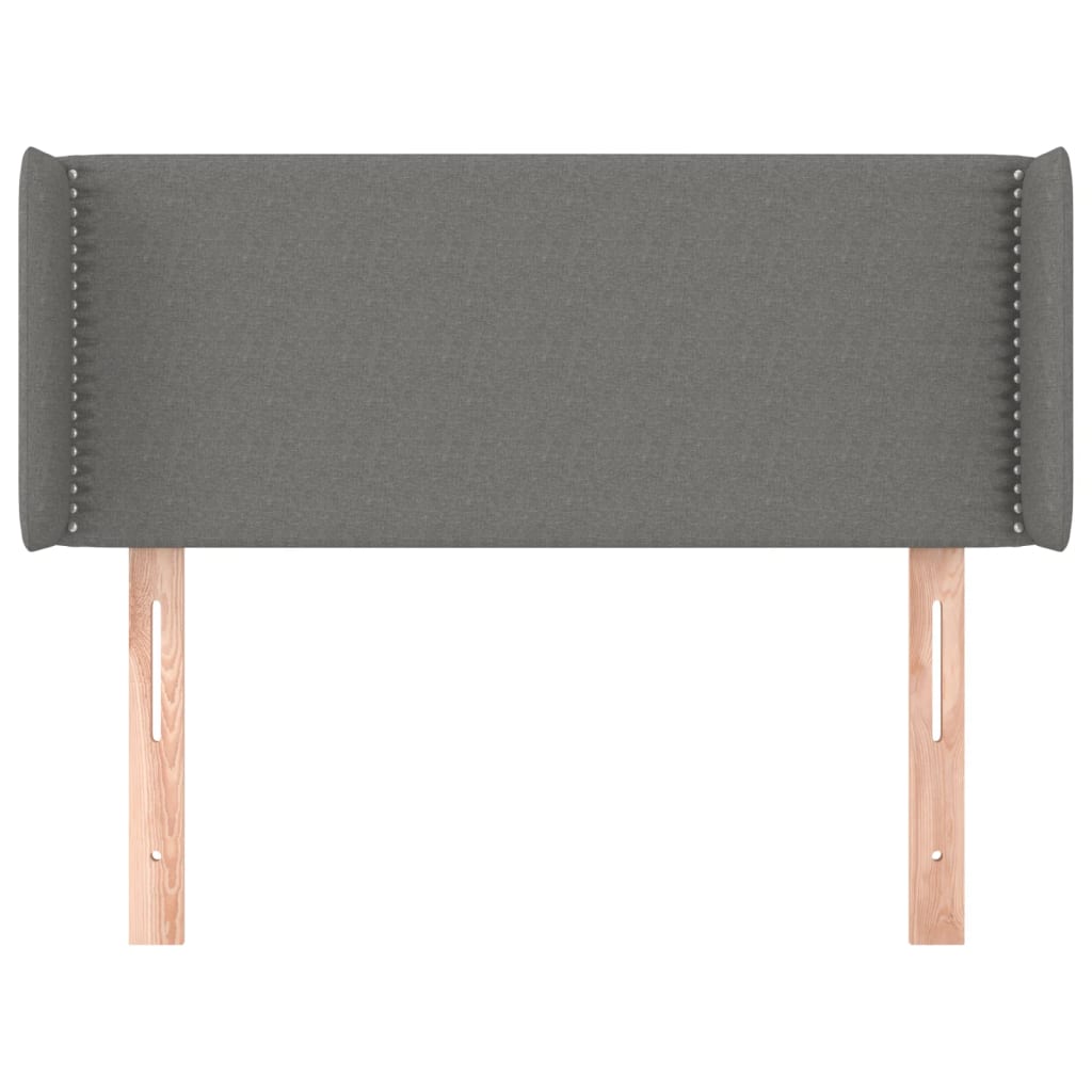 vidaXL Tăblie de pat cu aripioare gri închis 103x16x78/88 cm textil