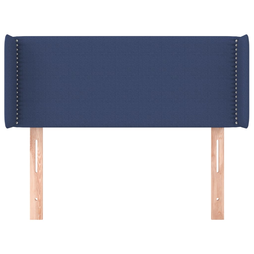 vidaXL Tăblie de pat cu aripioare albastru 103x16x78/88 cm textil