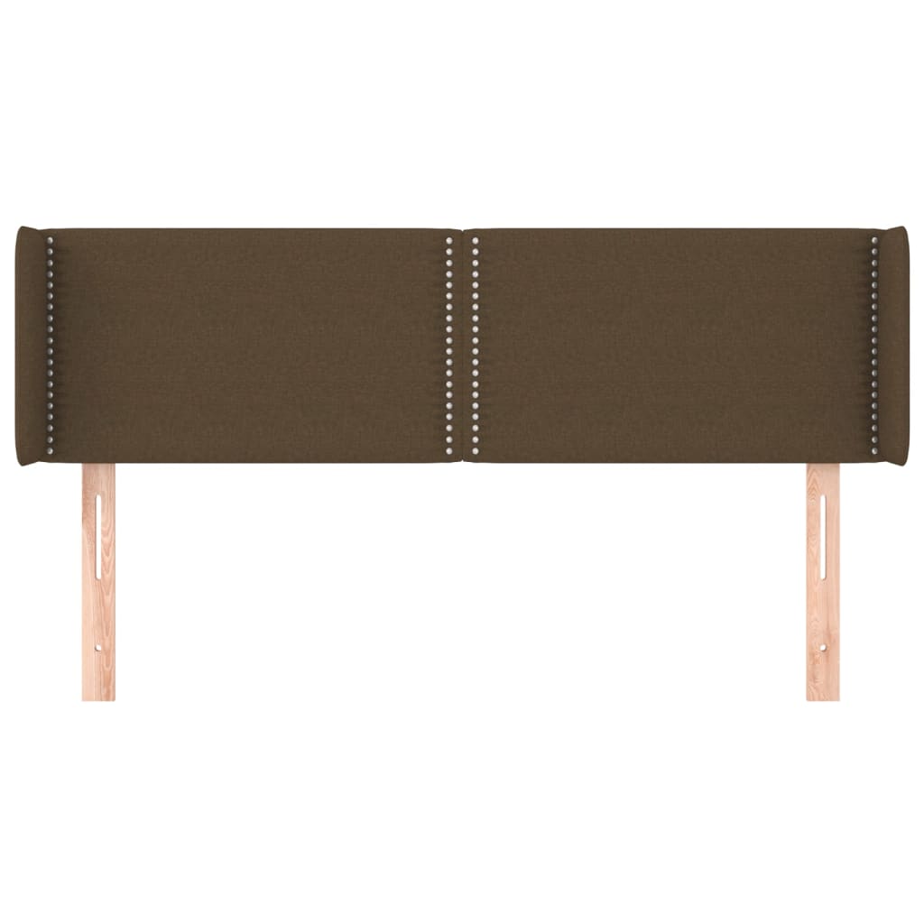 vidaXL Tăblie de pat cu aripioare maro închis 147x16x78/88 cm textil