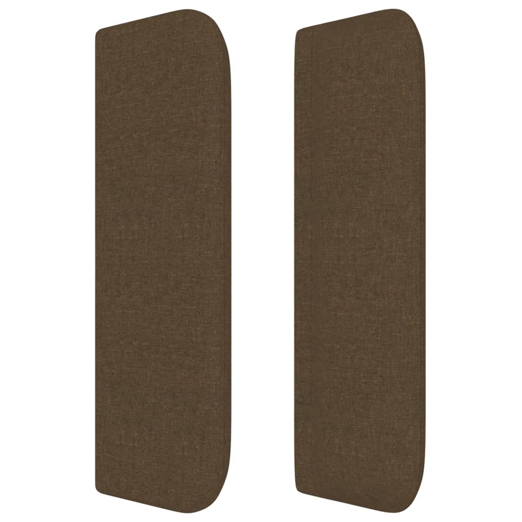 vidaXL Tăblie de pat cu aripioare maro închis 147x16x78/88 cm textil