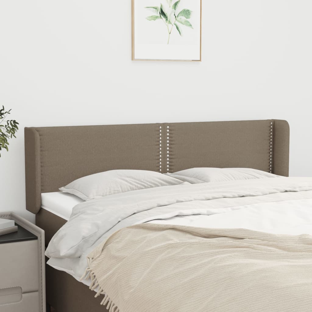 vidaXL Tăblie de pat cu aripioare gri taupe 147x16x78/88 cm textil