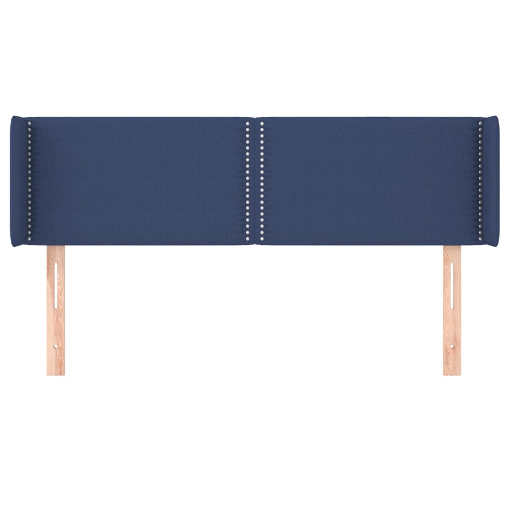 vidaXL Tăblie de pat cu aripioare, albastru, 147x16x78/88 cm textil