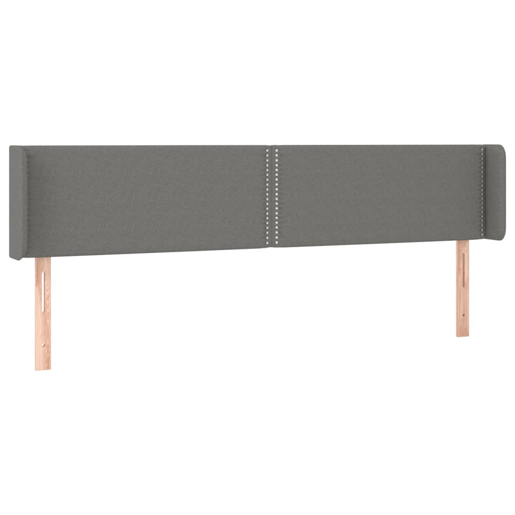 vidaXL Tăblie de pat cu aripioare gri închis 163x16x78/88 cm textil vidaXL Tăblie de pat cu aripioare gri închis 163x16x78/88 cm textil